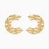 BR-00831 BRINCO BANHADO A OURO 18K EM FORMATO DE ARGOLA ABERTA COM DESIGN TEXTURIZADO