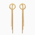 BR-00893 BRINCO BANHADO A OURO 18K COM ARGOLA TORCIDA E FRANJAS EM CORRENTES