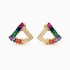 BR-00901 BRINCO BANHADO A OURO 18K COM DESIGN GEOMÉTRICO EM FORMATO TRIANGULAR