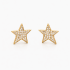 BR-00902 BRINCO BANHADO A OURO 18K EM FORMATO DE ESTRELA COM ZIRCÔNIAS