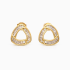BR-00909 BRINCO BANHADO A OURO 18K COM DESIGN GEOMÉTRICO VAZADO E ZIRCÔNIAS 