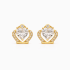 BR-00911 BRINCO BANHADO A OURO 18K MINI COROA COM CORAÇÃO EM ZIRCÔNIA CRISTAL
