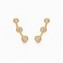 BR-00993 BRINCO BANHADO A OURO 18K MODELO EAR CUFF COM TRÊS ZIRCÔNIAS REDONDAS