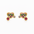 BR-00996 BRINCO BANHADO A OURO 18K EM FORMATO DE CORAÇÃO COM ZIRCÔNIAS
