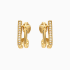 BR-01064 BRINCO BANHADO A OURO 18K MODELO EAR HOOK COM DETALHES EM ZIRCÔNIAS