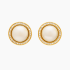 BR-01086 BRINCO BANHADO A OURO 18K COM PÉROLA CENTRAL E ARO CRAVEJADO EM ZIRCÔNIAS