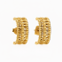 BR-01118 BRINCO BANHADO A OURO 18K EM FORMATO DE ARGOLA COM DESIGN TRAMADO