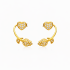 BR-01147 BRINCO BANHADO A OURO 18K COM DESIGN DE CORAÇÃO E FLOR EM ZIRCÔNIAS 