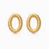 BR-01177 BRINCO BANHADO A OURO 18K EM FORMATO DE ARGOLA OVAL COM DESIGN TORCIDO
