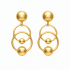 BR-01188 BRINCO BANHADO A OURO 18K COM DESIGN GEOMÉTRICO EM ARGOLAS E ESFERAS POLIDAS