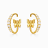 BR-01204 BRINCO EAR HOOK BANHADO A OURO 18K COM DETALHES CRAVEJADOS EM ZIRCÔNIAS