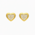 BR-01235 BRINCO BANHADO A OURO 18K EM FORMATO DE CORAÇÃO COM DETALHE EM ZIRCÔNIAS