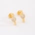 BR-01525 BRINCO BANHADO A OURO 18K COM ESFERA CRAVEJADA E DETALHES EM BOLINHAS