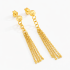 BR-01556-BRINCO BANHADO A OURO 18K COM ESFERA LISA E PINGENTES EM CORRENTES MÚLTIPLAS