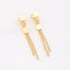 BR-01637 BRINCO BANHADO A OURO 18K COM DESIGN GEOMÉTRICO E FRANJAS