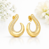 BR-01775 BRINCO BANHADO A OURO 18K COM DESIGN CURVO E DETALHES CRAVEJADOS EM ZIRCÔNIAS