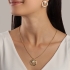GR-01463 COLAR BANHADO A OURO 18K COM PINGENTE CÍRCULO LISO E PÉROLA CENTRAL
