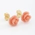 BR-01929 BRINCO BANHADO A OURO 18K COM FLOR EM FORMATO DE ROSA