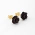 BR-01929 BRINCO BANHADO A OURO 18K COM FLOR EM FORMATO DE ROSA