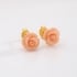 BR-01929 BRINCO BANHADO A OURO 18K COM FLOR EM FORMATO DE ROSA