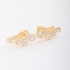 BR-02103 BRINCO BANHADO A OURO 18K MODELO EAR CUFF COM DESIGN EM GOTA CRISTAL.