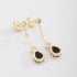 BR-02170 BRINCO BANHADO A OURO 18K COM ZIRCÔNIAS CRAVEJADAS E PEDRA EM FORMATO DE GOTA