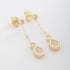 BR-02170 BRINCO BANHADO A OURO 18K COM ZIRCÔNIAS CRAVEJADAS E PEDRA EM FORMATO DE GOTA