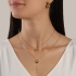 GR-01693 COLAR BANHADO A OURO 18K ESTILO GRAVATINHA COM ESFERA CENTRAL