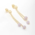 BR-02421 BRINCO BANHADO A OURO 18K COM ESFERA POLIDA E CORRENTES COM CRISTAIS