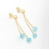 BR-02421 BRINCO BANHADO A OURO 18K COM ESFERA POLIDA E CORRENTES COM CRISTAIS
