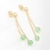 BR-02421 BRINCO BANHADO A OURO 18K COM ESFERA POLIDA E CORRENTES COM CRISTAIS