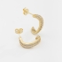 BR-02590-BRINCO BANHADO A OURO 18K EM FORMATO DE ARGOLA COM TRIPLA FILEIRA