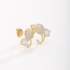 BR-02686 BRINCO BANHADO A OURO 18K COM DESIGN DE ROSAS CRAVEJADAS E PONTO DE LUZ
