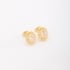 BR-02758 BRINCO BANHADO A OURO 18K COM PEDRA OVAL FACETADA E DETALHES EM ESFERAS AO REDOR