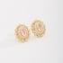BR-02758 BRINCO BANHADO A OURO 18K COM PEDRA OVAL FACETADA E DETALHES EM ESFERAS AO REDOR
