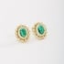 BR-02758 BRINCO BANHADO A OURO 18K COM PEDRA OVAL FACETADA E DETALHES EM ESFERAS AO REDOR