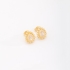 BR-02759 BRINCO BANHADO A OURO 18K COM PEDRA EM FORMATO DE GOTA E DETALHES EM ESFERAS