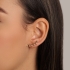 BR-02857 BRINCO EAR CUFF BANHADO A OURO 18K COM DESIGN CURVADO E DETALHES EM ZIRCÔNIAS