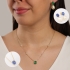 BR-02861 BRINCO COM PEDRA LAPIDADA E PÉROLA EM FORMATO GOTA
