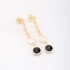 BR-02870 BRINCO BANHADO A OURO 18K COM ESFERAS POLIDAS, PÉROLA E PEDRA LAPIDADA