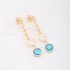 BR-02870 BRINCO BANHADO A OURO 18K COM ESFERAS POLIDAS, PÉROLA E PEDRA LAPIDADA