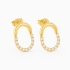 BR-02968 BRINCO BANHADO A OURO 18K COM DESIGN OVAL CONTEMPORÂNEO