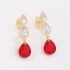 BR-03015 BRINCO BANHADO A OURO 18K COM TRIO DE GOTAS LAPIDADAS