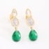 BR-03015 BRINCO BANHADO A OURO 18K COM TRIO DE GOTAS LAPIDADAS