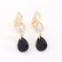 BR-03015 BRINCO BANHADO A OURO 18K COM TRIO DE GOTAS LAPIDADAS