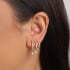 BR-03187-BRINCO EAR CUFF TRIPLO COM ZIRCÔNIAS E PINGENTES