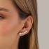 BR-03199-BRINCO DESIGN EAR CUFF E ZIRCÔNIAS REDONDAS
