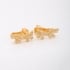 BX-0050 BRINCO BANHADO A OURO 18K DE EAR CUFF COM DESIGN DE BORBOLETAS CRAVEJADAS EM ZIRCÔNIAS