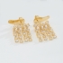 BX-0139 BRINCO BANHADO A OURO 18K DE EAR CUFF COM DETALHES PENDURADOS EM ZIRCÔNIAS E GOTAS