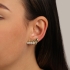 BX-0160 BRINCO BANHADO A OURO 18K DE EAR CUFF COM DESIGN ORGÂNICO EM GOTAS E DETALHES CRAVEJADOS